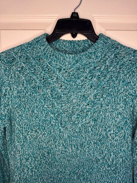 NWT Sonoma Teal Marled Cowl Neck Sweater - Picture 3 of 7